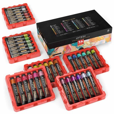 Arteza Acrylic Artist Paint Set, Metallic, 120ml Tubes, Assorted Classic  Colors, Non-Toxic - 8 Pack 