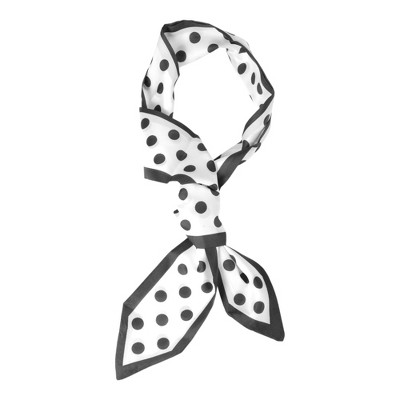 Unique Bargains Women's Polka Dot Satin Headband Black White 1 Pc