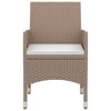 vidaXL Patio Dining Set Outdoor Table and Chair Set Poly Rattan and Glass - Beige 55.1" Table Length 4 Items - 4 of 4