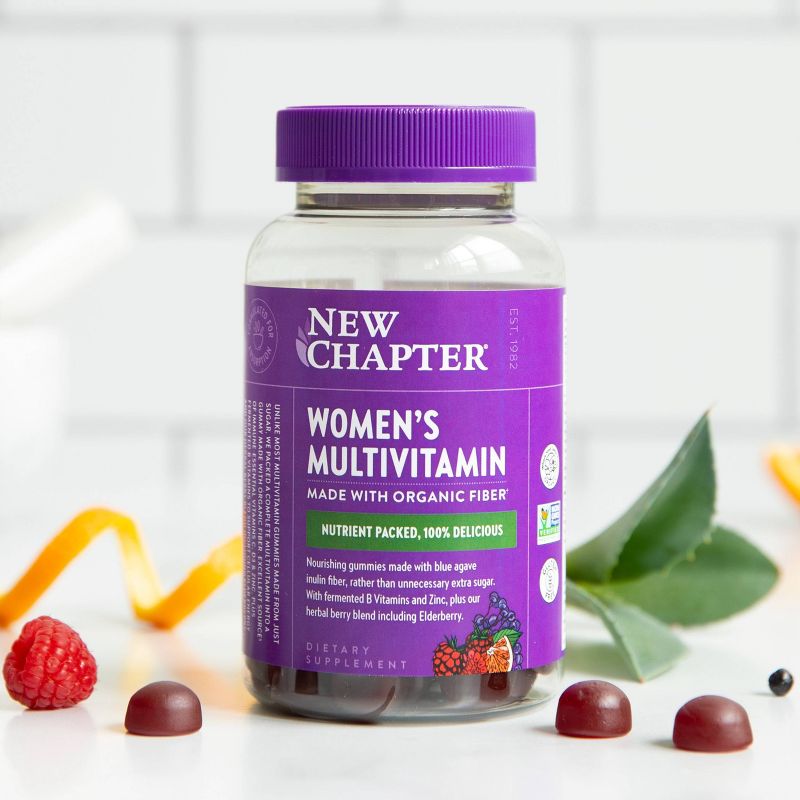 New Chapter Women&#39;s Organic Non-GMO and Gluten Free Multivitamin Gummies - Berry Citrus - 75ct, 3 of 13