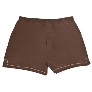 Men's Brown Silk Boxer Brief - Nero Perla - 1 of 1