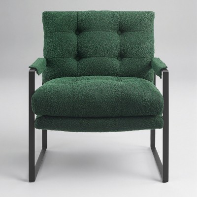 Art Leon Mid Century Modern Fabric Accent Chairs with Padded Armrest and Metal Frame