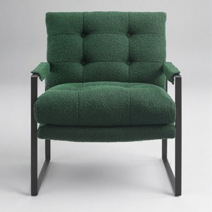 Art Leon Mid Century Modern Fabric Accent Chairs with Padded Armrest and Metal Frame - 1 of 4