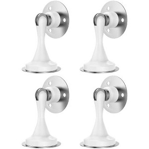 DOMETOUR Magnetic Door Stoppers 4 Pack, Stainless Steel, Adhesive & Screws, Wall/Floor Mount, Holder to Keep Door Open, White - 1 of 4