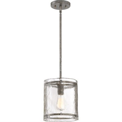 Fortress Mottled Silver Glass Mini Pendant Light