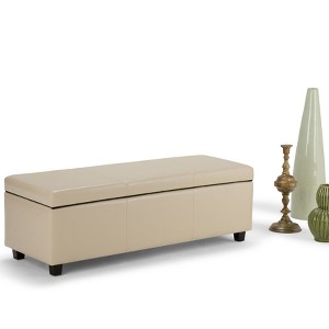 NicBex Faux Leather Storage Ottoman Bench,Upholstered Storage Ottoman with Stitching Design,Modern Storage Bench for Living Room,Bedroom - 1 of 4
