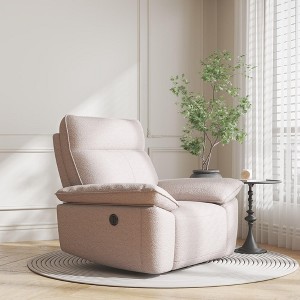 NicBex Couches for Living Room Recliner Chairs Sofa for Adults Modern Fabric Upholstered Rocking Chair with Remote Control and Cup Holder, Beige - 1 of 4