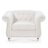 VYNXARIA 1 Seater Sofa For Living Room,White + Polyester - 4 of 4