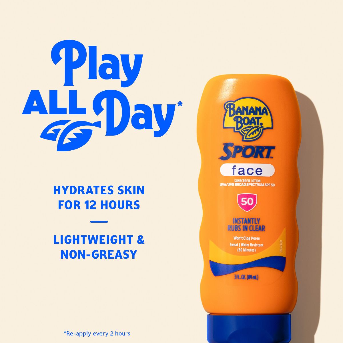 Banana Boat Sport Face Lotion - SPF 50 - 3 fl oz - thumbnail 5