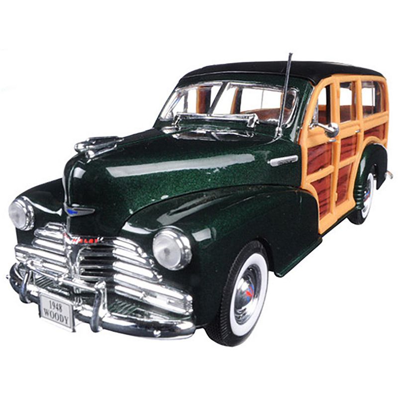1948 Chevrolet Woody Wagon Fleetmaster Green 1/24 Diecast Model by Welly, 2 of 4