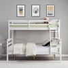 Twin over Full Bunk Bed with Ladder – Wooden Frame with High Guardrails for Kids – No Box Spring Needed – Sturdy and Space-Saving – White - 2 of 4