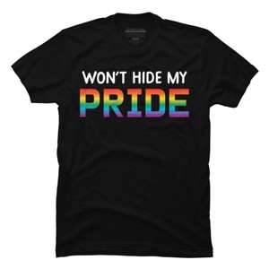 Adult Design By Humans Won't Hide My Pride Rainbow By machmigo T-Shirt - 1 of 2