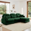 Cloud-Module Chenille L-Shape Sofa + Ottoman Snuggle-up tufted back, perfect for bedroom lounges, small apartments & reading corners - 4 of 4