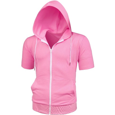 Short sleeve sale zip up hoodie