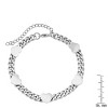 Steeltime Ladies stainless steel curban link bracelet with hearts charms. Color Options: Silver, Gold, Rose Gold - 3 of 4