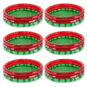 Intex 66 Inch Round Inflatable Outdoor Kids Swimming and Wading Watermelon Pool Accommodating Up To 154 Gallons of Water for Ages 2 and Up (6 Pack) - 1 of 4