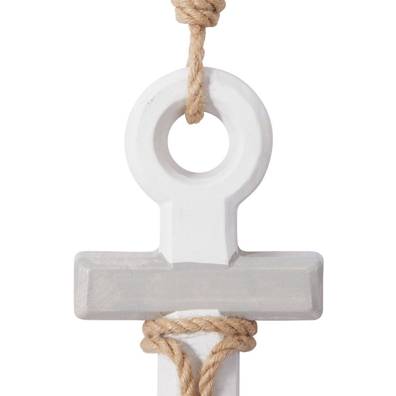 Wooden Anchor Wall Decor with Hanging Rope White - Olivia &#38; May, 3 of 8