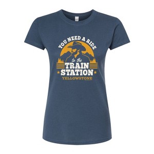 Women's - Yellowstone - You Need A Ride To The Train Station Fitted Graphic T-Shirt - 1 of 4