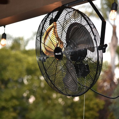 Newair 18" Black Steel Outdoor Wall Mounted Fan