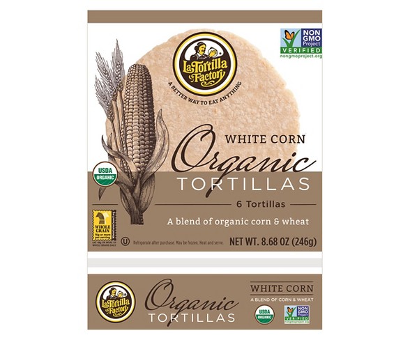 La Tortilla Factory Organic White Corn and Wheat Tortillas 8.68 oz