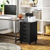 HOMCOM 5 Drawer Office Cabinet Storage Organizer Cabinet with Nordic Minimalist Modern Style & Wheels - 2 of 4