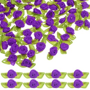 Unique Bargains Mini Ribbon Roses Fabric for Crafts Wedding 200 Pcs - 1 of 4