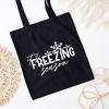 City Creek Prints It's Freezing Season Canvas Tote Bag - 15x16 - Black - 2 of 2