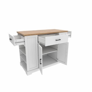 NicBex 3 Drawers Kitchen Island Cart with 1 Flexible Cabinet and 2 Shelves,Kitchen Island with Storage,Island Table for Kitchen - 1 of 3