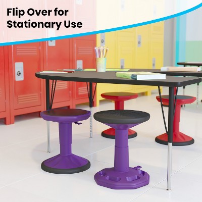 Purple Adjustable Height Kids Active Learning Stool