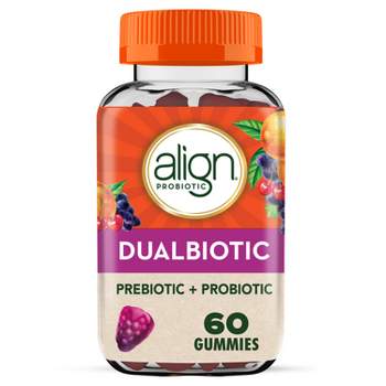 Align DualBiotic Prebiotic & Probiotic Daily Supplement Gummies - Natural Fruit  - 60ct