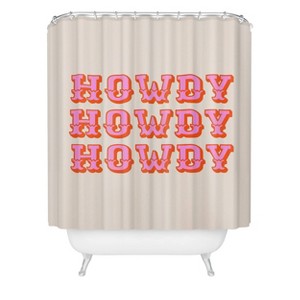 Morgan Elise Sevart Howdy Heavy Shower Curtain Pink - Deny Designs: 74" Polyester Microfiber, Machine Washable, Ring Top - 1 of 3