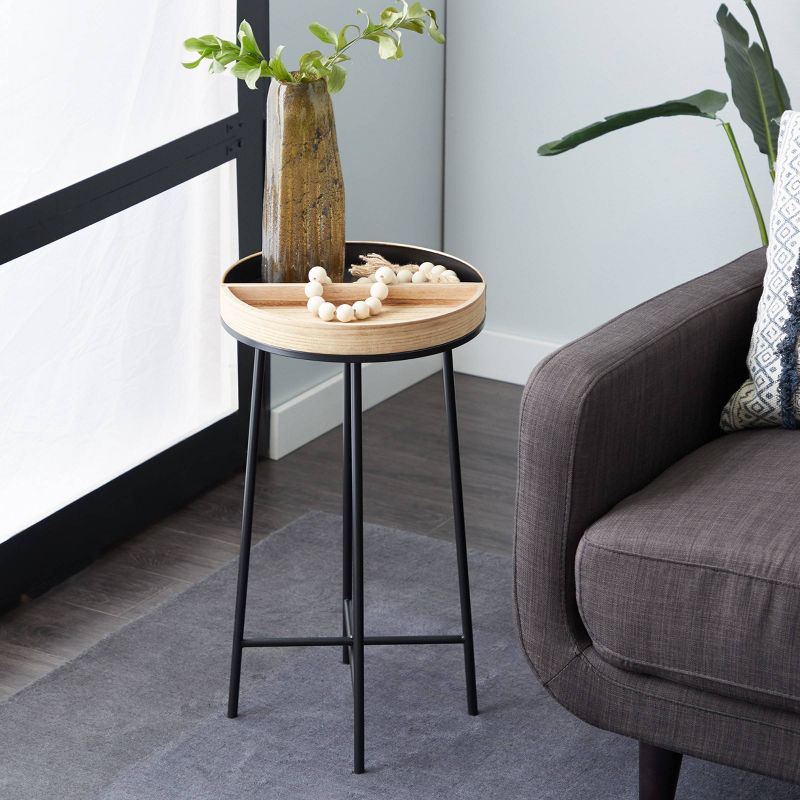 Contemporary Metal and Wood Accent Table - Olivia & May, 3 of 7