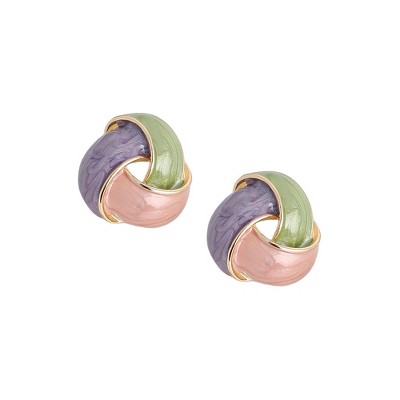 SOHI Women's Pistachio Green:Lavender The Overlap Stud Earrings