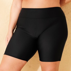 Women's Swim Bike Shorts - Shade & Shore™ Black - 1 of 3