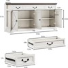 Vipbear 65 "Large buffet storage cabinet, farmhouse kitchen cutlery cabinet buffet, 3 drawers and 4 doors, living room storage cabinet - 2 of 4