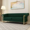 TiramisuBest Modern Cream Velvet Sofa with Gold Accents - Sleek Channel-Tufted Upholstery, 3-Seat Couch for Living Room and Office Decor - 4 of 4