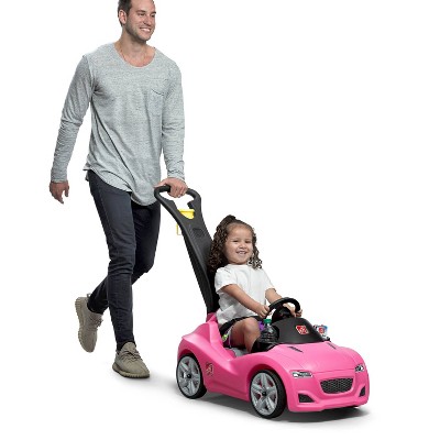 step2 whisper ride ii kids pink ride on push car