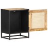 vidaXL Bedside Cabinet 15.7"x11.8"x19.7" Rough Mango Wood and Natural Cane - 2 of 4