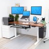 Mount-It! Electric Sit-Stand White Desk Frame with Extra-Wide Brown Tabletop - 4 of 4