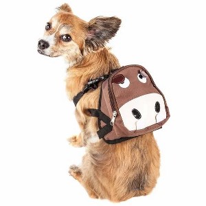 Racxily Dog Hiking Backpack Harness Lightweight with Added Pouch Along The Dog Packpack, Large-Pocketed Compartmental Animated Dog Harness - 1 of 4