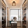 PAKOKULA Farmhouse 7.87 in. 1-Light Matte Black Industrial Semi-Flush Mount Ceiling Light With Metal Cage Shade(2-Pack) - 2 of 4