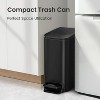 Small Bathroom Trash Can with Lid Soft Close, Step Pedal, 6 Liter / 1.6 Gallon Stainless Steel Garbage Can with Removable Inner Bucket - 3 of 4