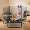 SUGIFT 60'' Kids Trampoline with Safety Enclosure Net, Basketball Hoop & Dartboard, Indoor Outdoor Toddler Trampoline - 3 of 4