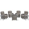 Gymojoy 7 Pieces Outdoor Patio Wicker Swivel Chair with 6 Inch Cushions and Fire Pit Table - 3 of 4