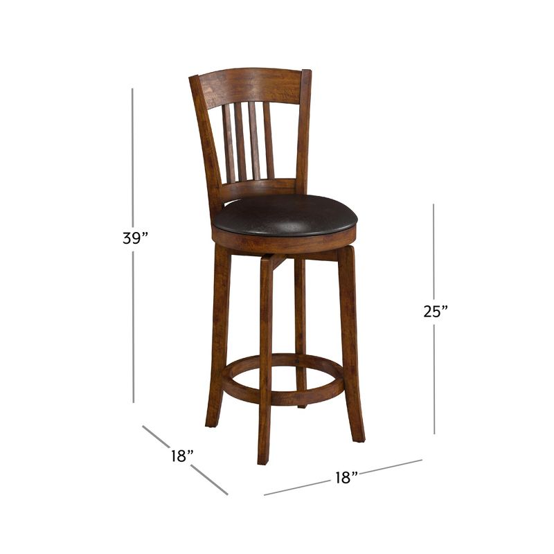25&#34; Canton Swivel Counter Height Barstool Wood/Brown - Hillsdale Furniture, 6 of 7