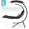 Best Choice Products Hanging Curved Chaise Lounge Chair Swing for Backyard, Patio w/ Pillow, Shade, Stand - 2 of 4