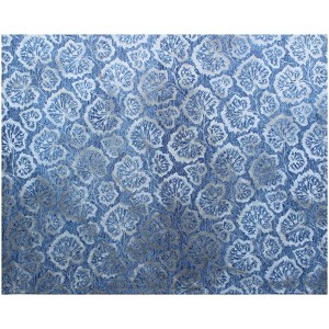HomeRoots 5' X 8' Denim Blue Wool Floral Hand Tufted Non Skid Area Rug - 1 of 4