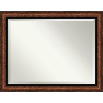 Amanti Art 47" x 37" Beveled Vogue Bronze Wall Mirror : Modern Rectangular, No Assembly, Includes Hardware