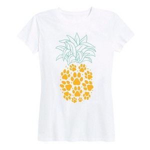 Women's - Instant Message - Pawprint Pineapple Short Sleeve Graphic T-Shirt - 1 of 4