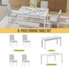 Zevemomo 6-Piece Solid Wood Dining Table Set,Including 1 Dining Table,4 Upholstered Chairs and 1 Bench,for Kitchen, Dining Room,White Diamond - 4 of 4
